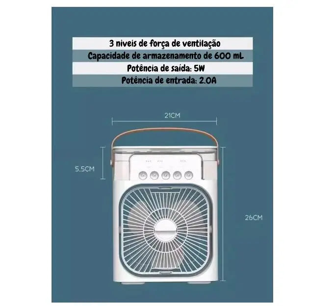 ArBreeze - Ventilador portátil 3 em 1: combina ventilação, refrigeração e ar condicionado