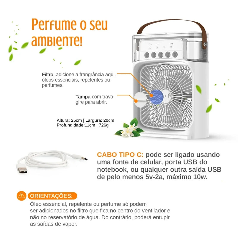 ArBreeze - Ventilador portátil 3 em 1: combina ventilação, refrigeração e ar condicionado