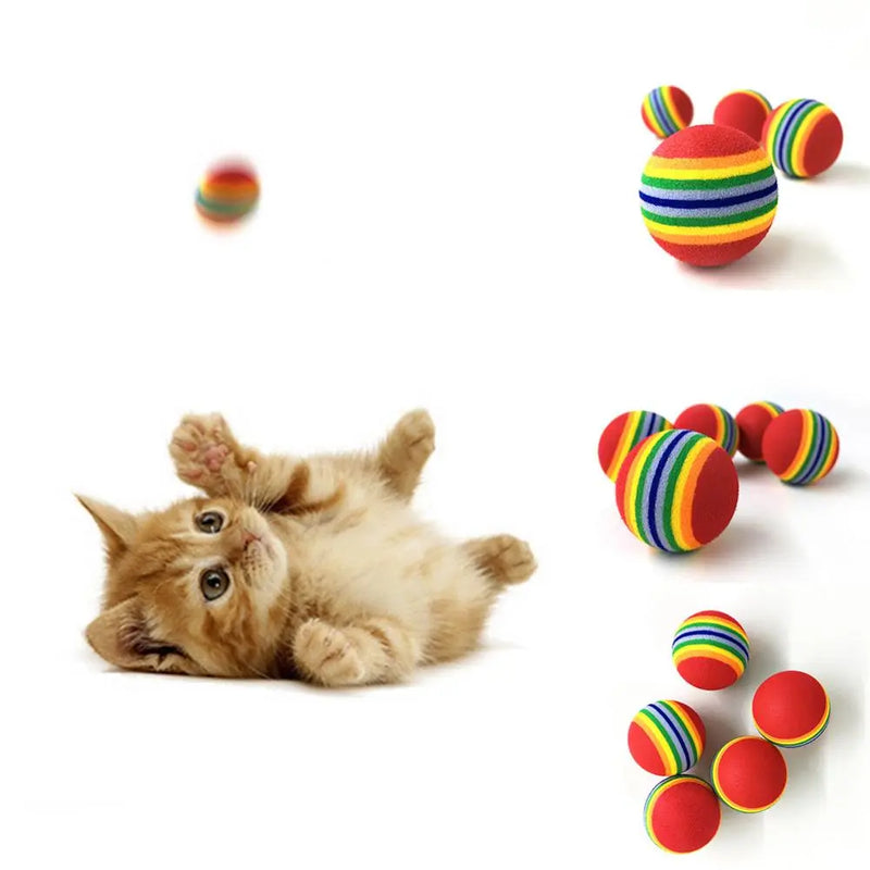 Bola colorida Natural espuma gato brinquedo, jogo interativo, mastigação, chocalho arranhão, Pet Training Supplies