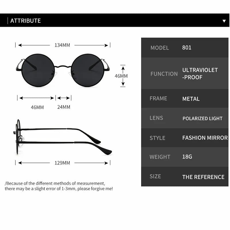 Myt_0279 marca designer redondo polarizado óculos de sol feminino armação de metal eyewear condução uv400