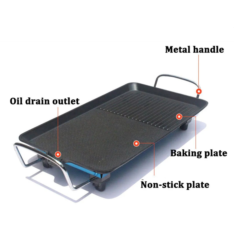 Máquina de grelha elétrica antiaderente para churrasco, 1300w, sem fumaça, 5 níveis ajustáveis, doméstica, fornos elétricos, ferramentas culinárias