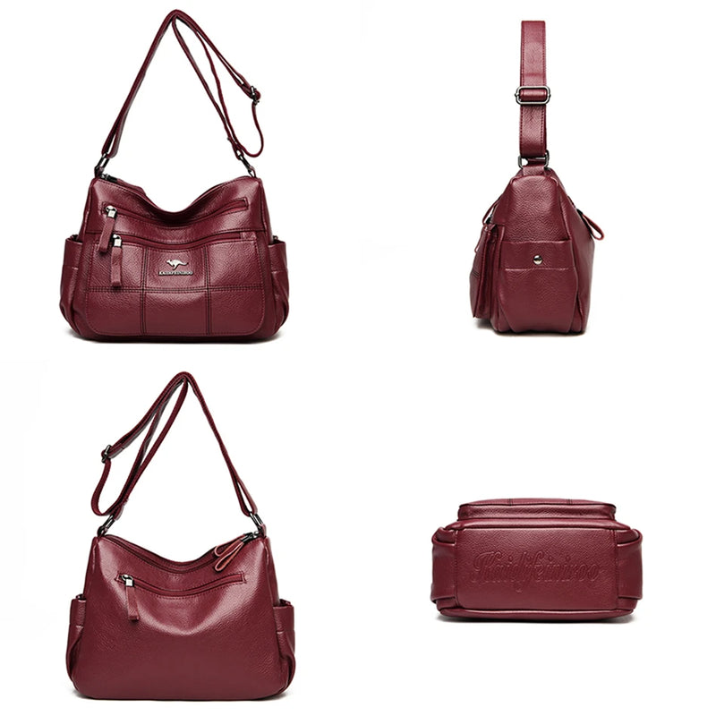 Bolsas de luxo bolsas femininas designer de alta qualidade multi-bolso couro macio casual ombro cruz corpo sacos para mulher 2022 sac