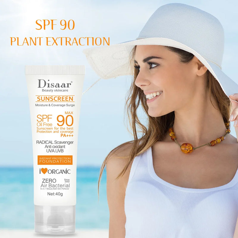 Protetor solar corporal facial, creme protetor solar para clareamento da pele, creme anti-sol, proteção facial, spf 50/spf 90