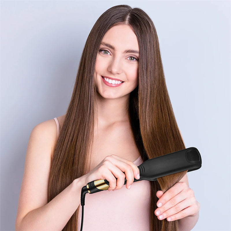 Ckeyin 55mm placa larga alisador de cabelo profissional 3d flutuante cerâmica plana ferro aquecimento instantâneo 2 em 1 modelador estilo ferramenta