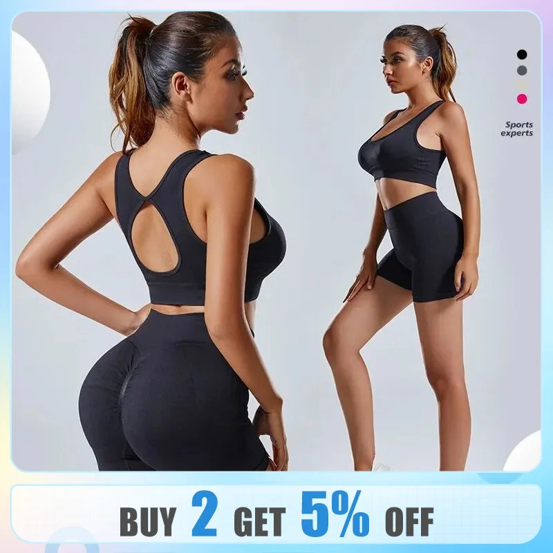 CZGUKE Workout Outfits para As Mulheres 2 Peça Ácido de Lavagem Cintura Alta Butt Lifting Shorts Colheita Top Exercício Set