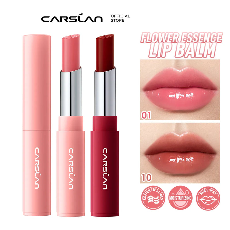 CARSLAN Cor Lip Balm Flor Essência Extra Hidratante Natural Duradouro Lip Plumper Não Pegajoso Lip Gloss Maquiagem Cuidados com os Lábios