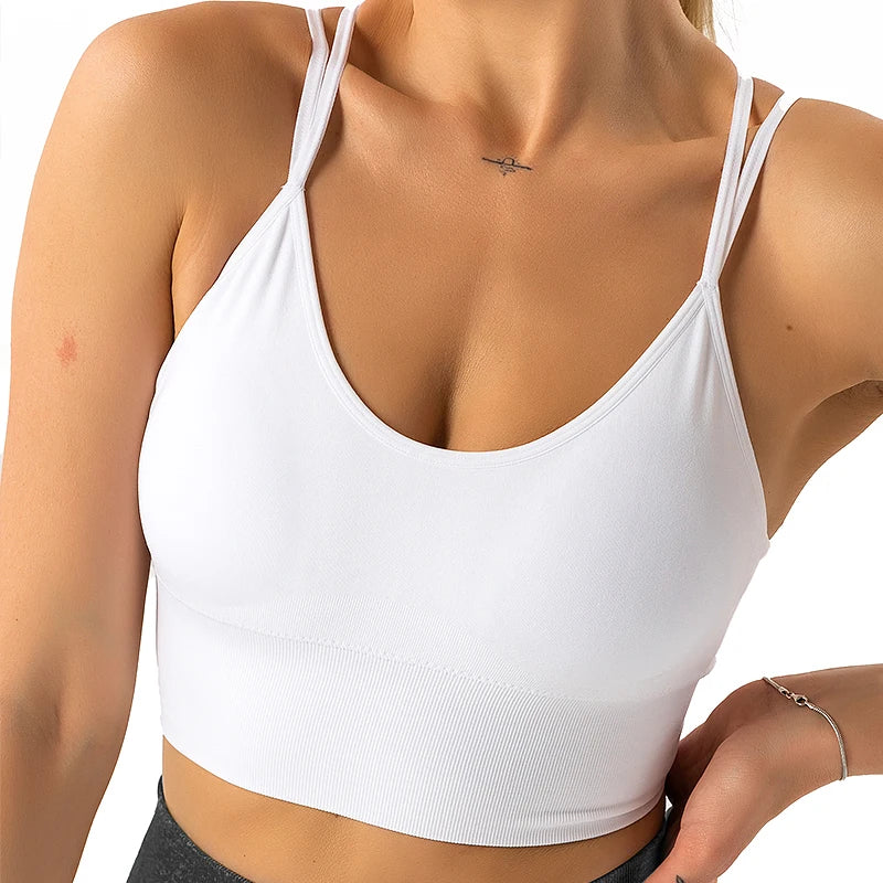 Nvgtn sem emenda florescer sutiã sem costura elastano superior mulher fitness elástico respirável realce da mama lazer esportes roupa interior