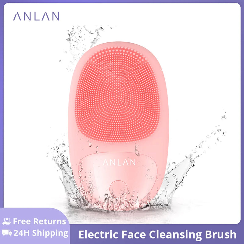 ANLAN À Prova D' Água Elétrica Facial Escova De Limpeza Silicone Facial Escovas Vibração Massagem Rosto Cleaner Skincare Ferramentas