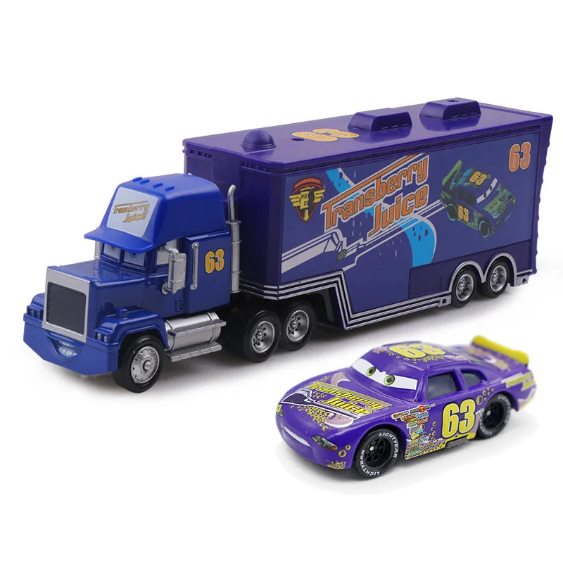 Disney Pixar Diecast Brinquedos de Metal, Carros 2 e 3, Relâmpago McQueen, Tio Mack Jackson Tempestade, Carro Caminhão, Escala 1:55, Presente para Crianças