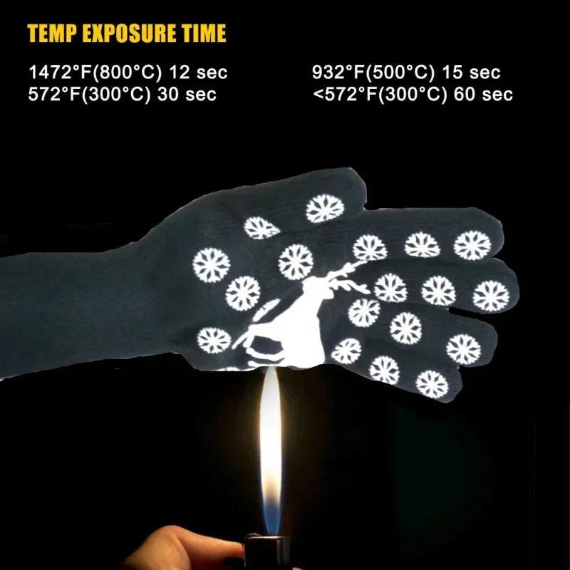 Luvas resistentes a altas temperaturas, luvas de forno, isolamento térmico, microondas, churrasqueira, 500, 800 graus, uma peça