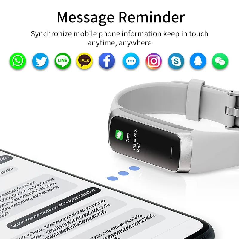 LIGE-Relógio Inteligente Amoled para Homens e Mulheres, Banda Inteligente, Frequência Cardíaca, Sangue, Pulseira Inteligente Impermeável, Rastreador de Fitness Esportivo, 2023