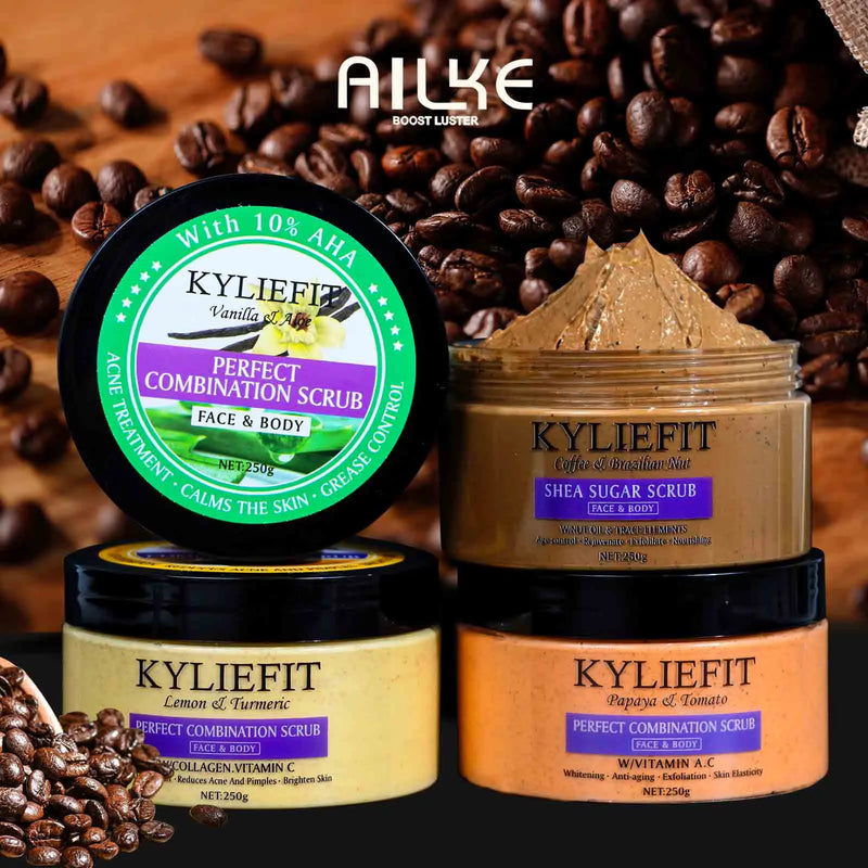 KYLIEFIT Natural Esfoliante Sal Corporal e Facial, Ajuda com a Pele Hidratante, Acne, Celulite, cicatrizes de pele mortas, rugas