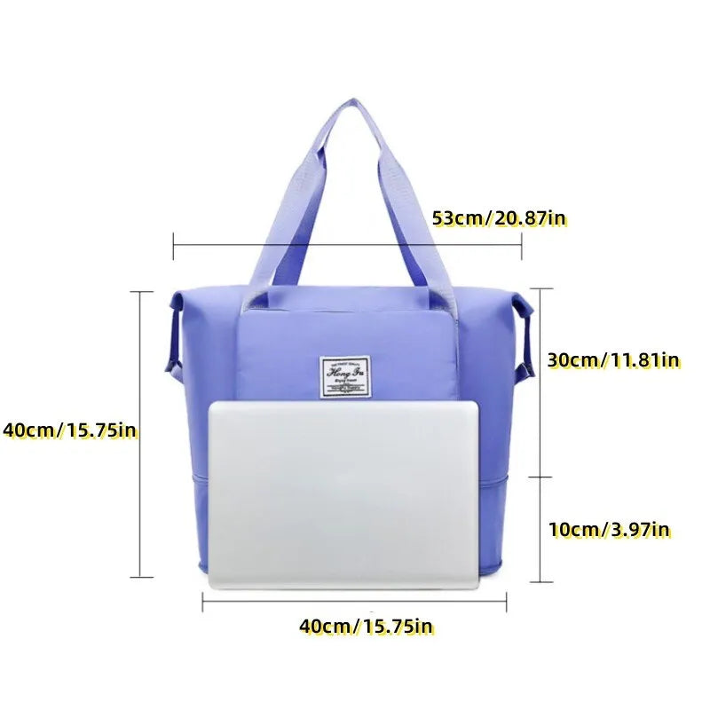 Grande Capacidade Foldable Duffel Viagem para a Mulher, Bagagem portátil, armazenamento de maternidade, Fitness Bag, bagagem de curta distância, tamanho médio