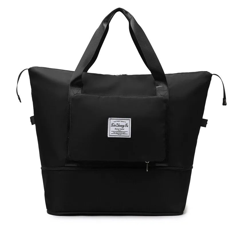 Grande Capacidade Foldable Duffel Viagem para a Mulher, Bagagem portátil, armazenamento de maternidade, Fitness Bag, bagagem de curta distância, tamanho médio