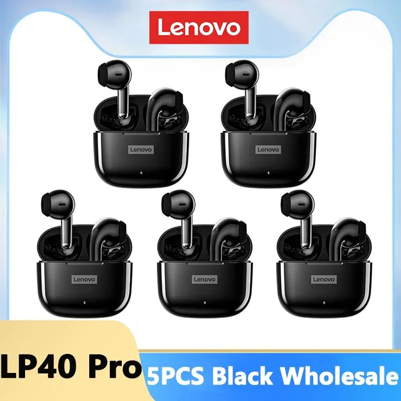 enovo-LP40 Pro fones de ouvido sem fio, fones de ouvido esportivos, fones à prova d'água com microfone, controle por toque, fone de ouvido TWS, Bluetooth 5.0