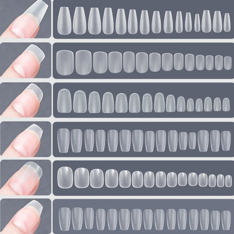 Cobertura completa Matte Press On Nail Tips, unhas postiças macias, amêndoa oval, unha falsa esculpida, 120pcs por saco