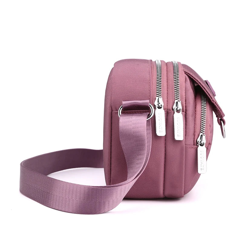 Bolsa de ombro pequena para mulheres, 3 camadas, alta qualidade, tecido durável, mini bolsa, estilo bonito, bolsa de mensageiro feminina, casual