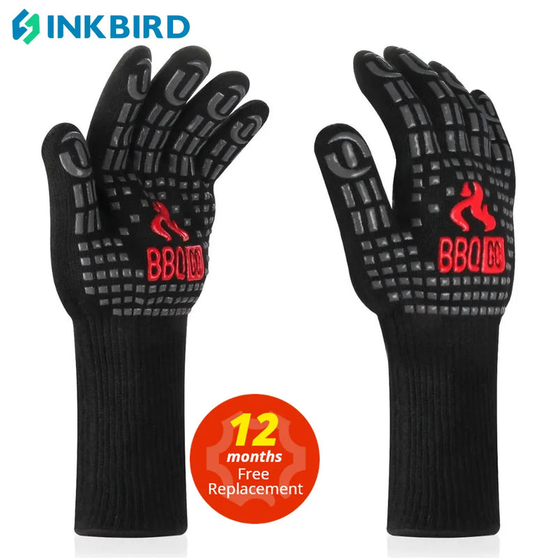 Inkbird-Luvas de silicone antiderrapante para cozinhar, luvas de grelha isoladas, resistente ao calor extremo, 14 ", 1472 graus