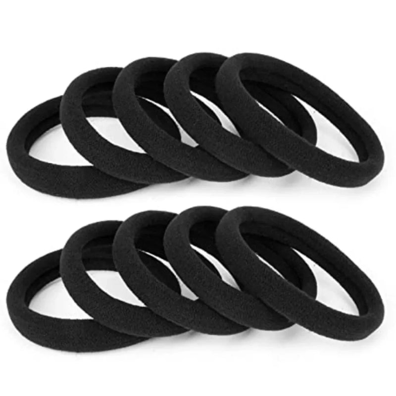 50 pçs pano preto faixas de cabelo para mulheres meninas hairband alta elástico de borracha laços de cabelo rabo de cavalo titular scrunchies acessórios