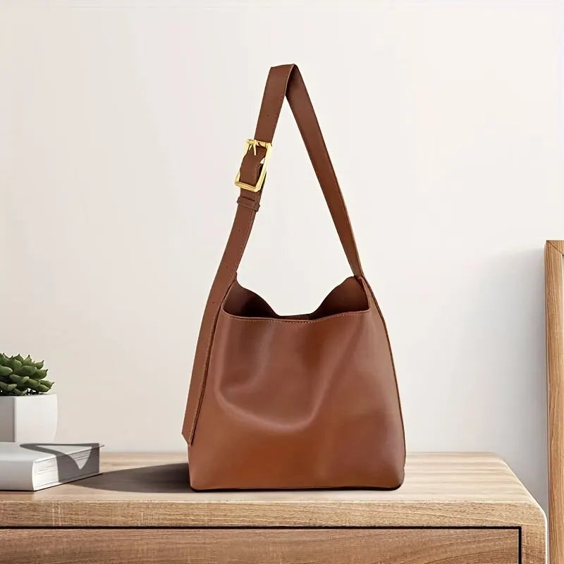 All-Match Mulheres Bolsa de Ombro Sólida Moda Bolsa Crossbody Bolsa Feminina Minimalista de Couro PU Para Trabalho