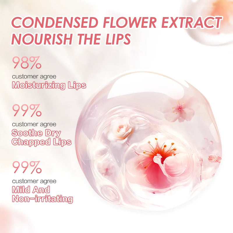 CARSLAN Cor Lip Balm Flor Essência Extra Hidratante Natural Duradouro Lip Plumper Não Pegajoso Lip Gloss Maquiagem Cuidados com os Lábios