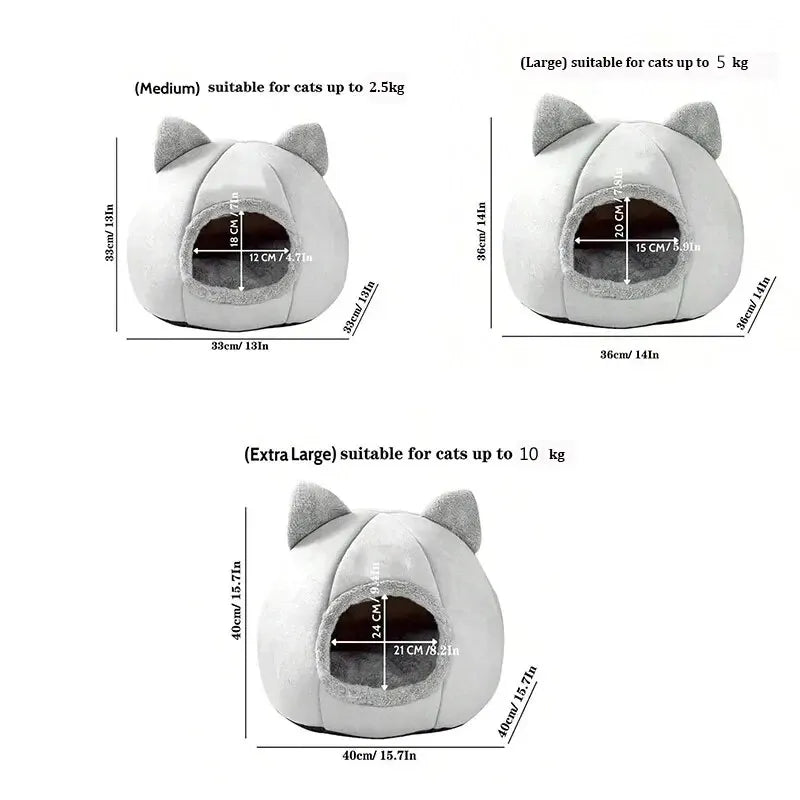 Pet Tent Cave Bed para gatos Cães pequenos Auto-aquecimento Cat Tent Bed Cat Hut Confortável Pet Sleeping Bed