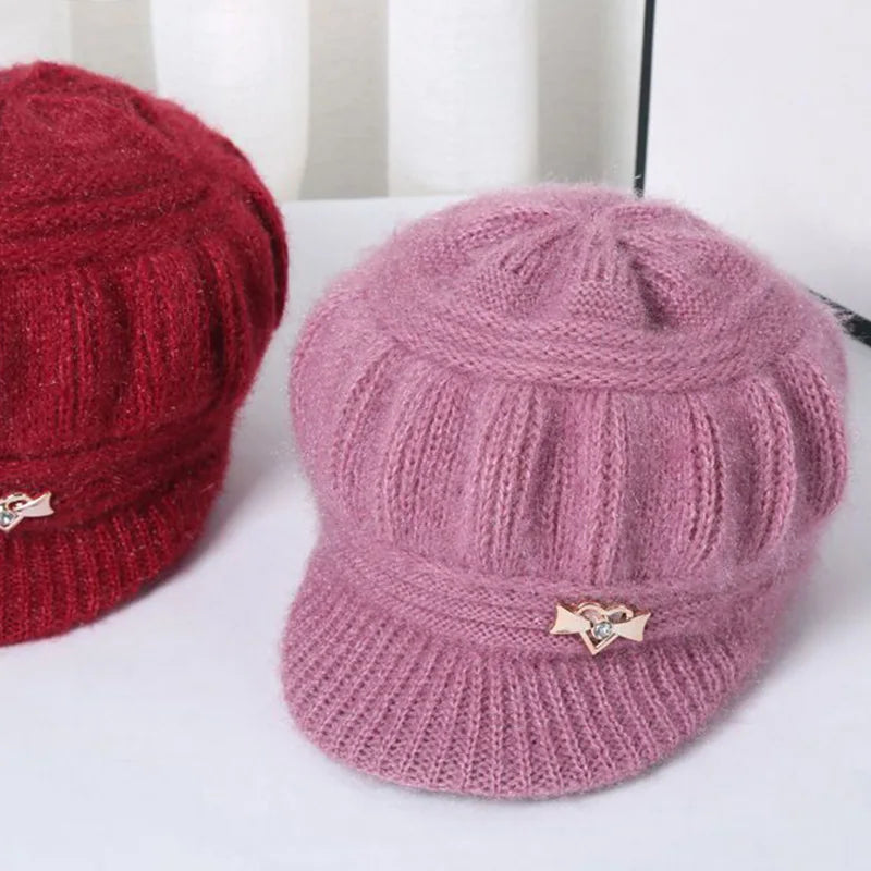 Gorros de inverno chapéu feminino cor sólida malha chapéus feminino boinas elásticas senhora outono grosso quente chapéu feminino bonnets atacado