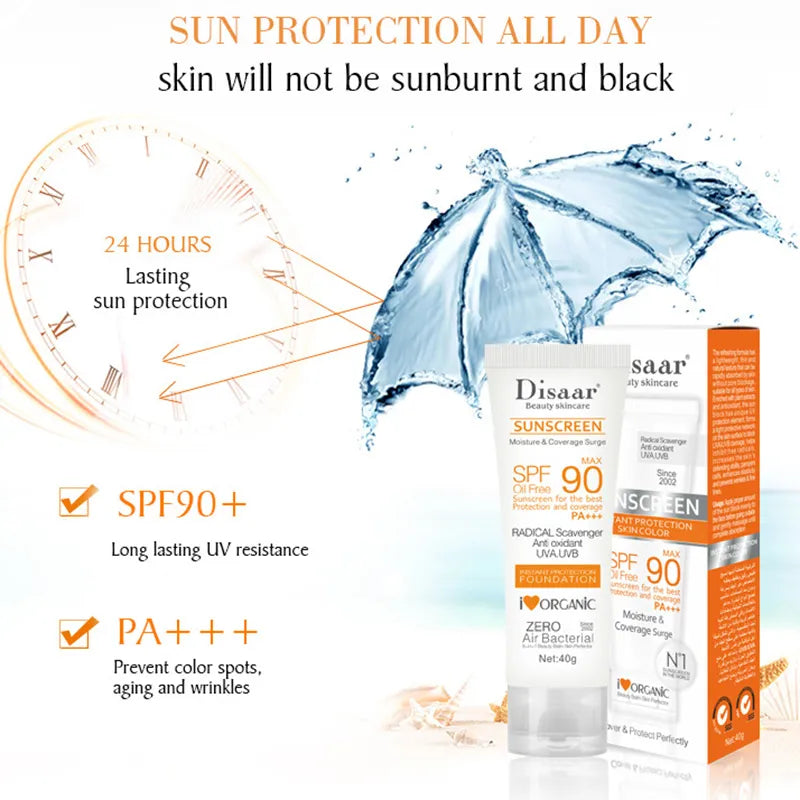 Protetor solar corporal facial, creme protetor solar para clareamento da pele, creme anti-sol, proteção facial, spf 50/spf 90