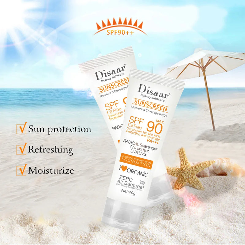 Protetor solar corporal facial, creme protetor solar para clareamento da pele, creme anti-sol, proteção facial, spf 50/spf 90