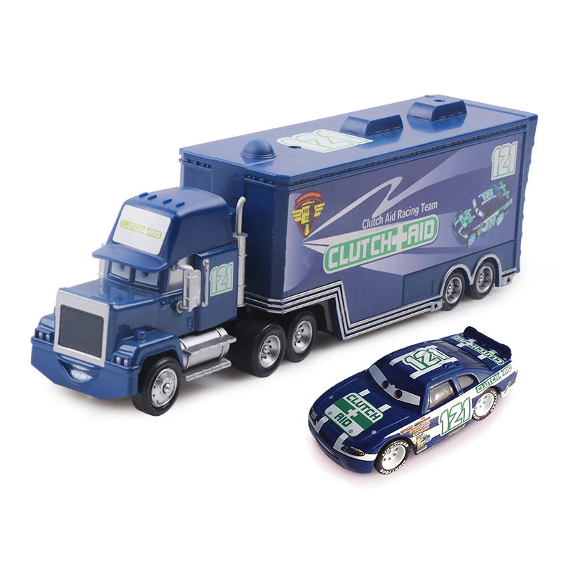 Disney Pixar Diecast Brinquedos de Metal, Carros 2 e 3, Relâmpago McQueen, Tio Mack Jackson Tempestade, Carro Caminhão, Escala 1:55, Presente para Crianças