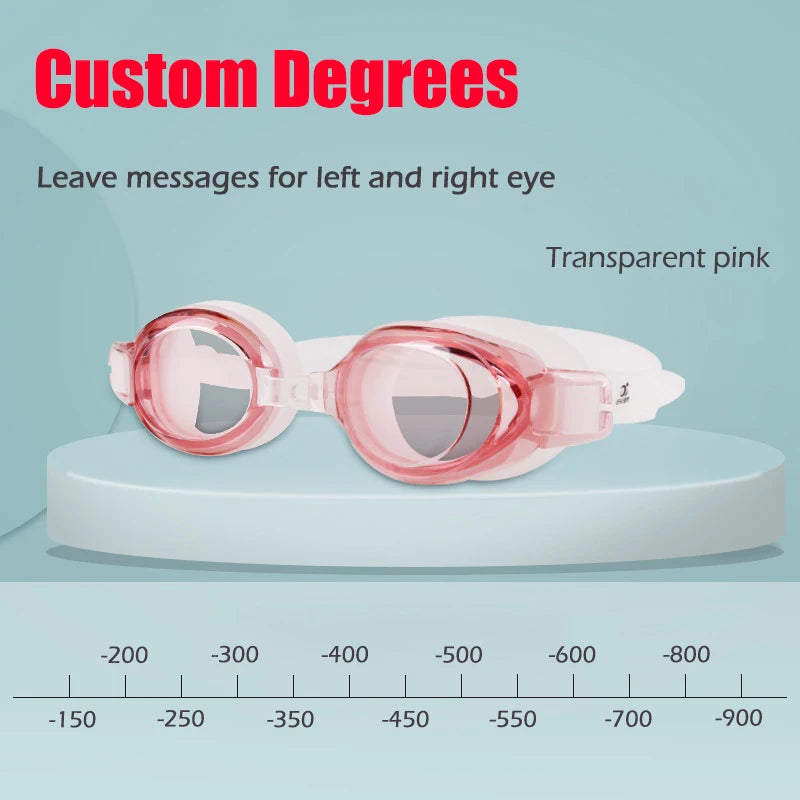 Waterproof Silicone Diopter Natação Goggles, Adulto Miopia Swim Eyewear, personalizado, Diferente Esquerda e Direito Grau do olho, Anti Fog, 0 a 9,0