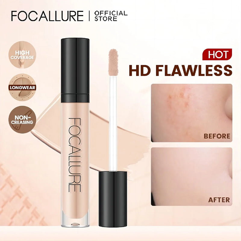 FOCALLURE 7 Cores Corretivo Facial À Prova D 'Água Cobertura Completa Hidratante de Longa Duração Suave Base Líquida Maquiagem Cosméticos