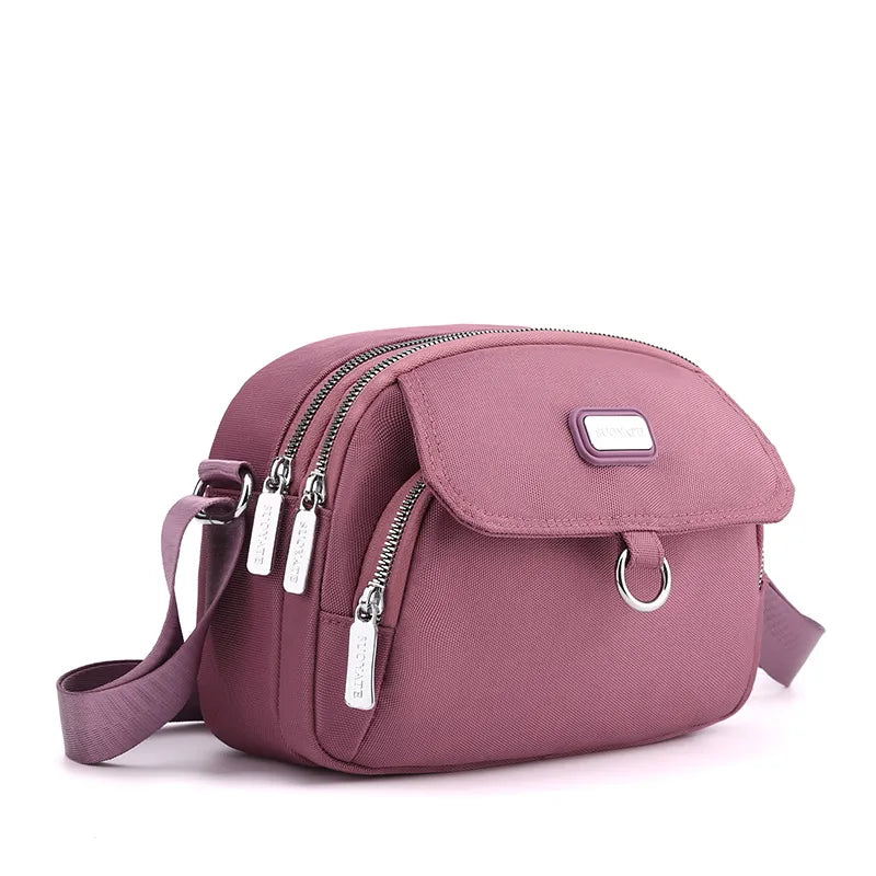 Bolsa de ombro pequena para mulheres, 3 camadas, alta qualidade, tecido durável, mini bolsa, estilo bonito, bolsa de mensageiro feminina, casual